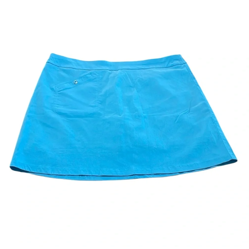 Jamie Sadock Light Blue Golf Skort Skirt Shorts Women's Size 14 Stretch Pockets